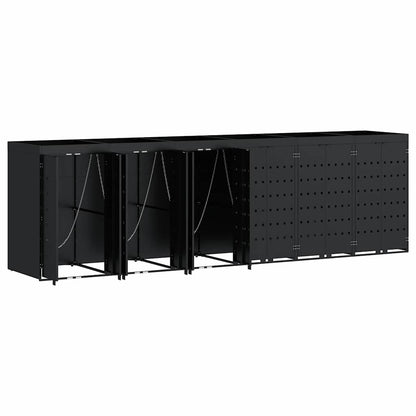 Wagenmüllbehälter für 6 Behälter Schwarz 408 x 77,5 x 121,5 cm