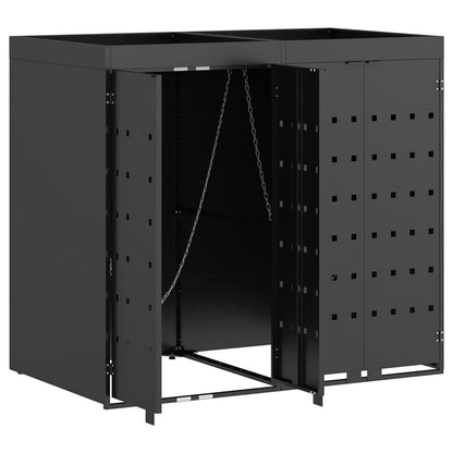 Wagenmüllbehälter für 2 Behälter Anthrazit