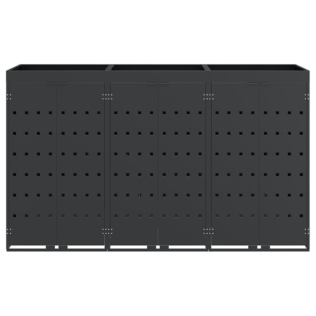 Wagenmüllbehälter für 3 Behälter Anthrazit