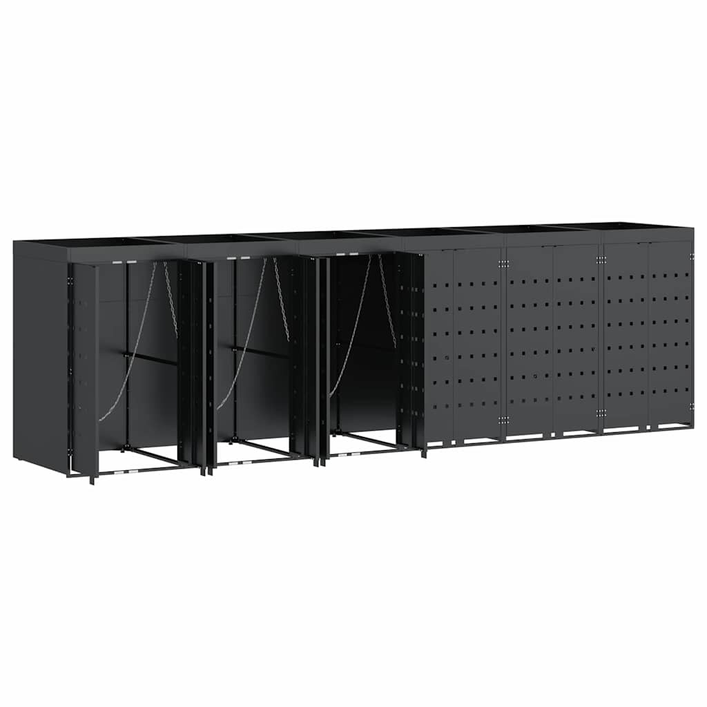 Wagenmüllbehälter für 6 Behälter Anthrazit