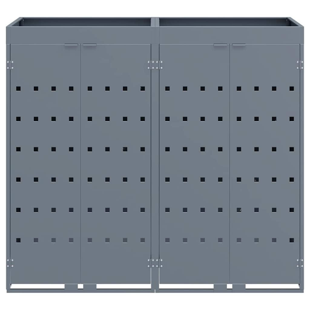 Wagenmüllbehälter für 2 Behälter Hellgrau 136 x 77,5 x 121,5 cm