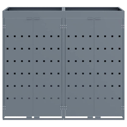Wagenmüllbehälter für 2 Behälter Hellgrau 136 x 77,5 x 121,5 cm