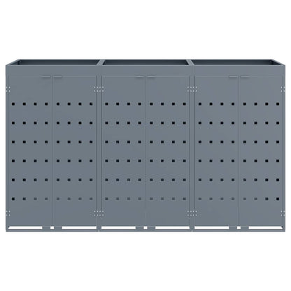 Wagenmüllbehälter für 3 Behälter Hellgrau 204 x 77,5 x 121,5 cm