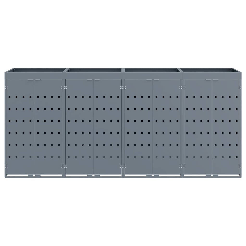 Wagenmüllbehälter für 4 Behälter Hellgrau 272 x 77,5 x 121,5 cm