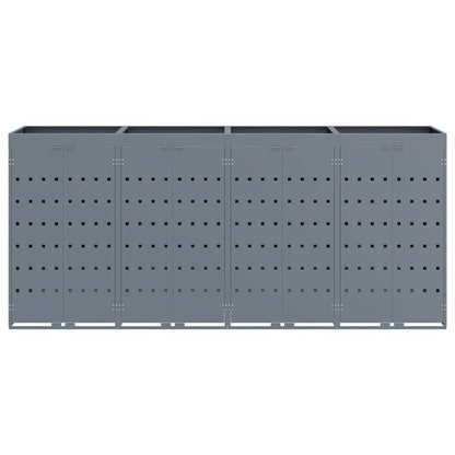 Wagenmüllbehälter für 4 Behälter Hellgrau 272 x 77,5 x 121,5 cm