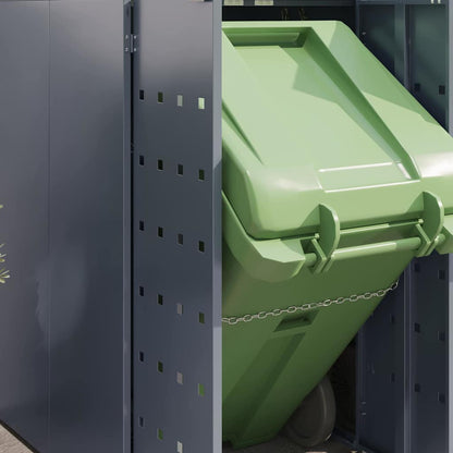 Wagenmüllbehälter für 6 Behälter Hellgrau 408 x 77,5 x 121,5 cm