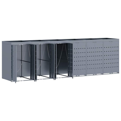Wagenmüllbehälter für 6 Behälter Hellgrau 408 x 77,5 x 121,5 cm