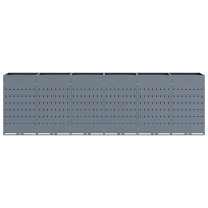 Wagenmüllbehälter für 6 Behälter Hellgrau 408 x 77,5 x 121,5 cm