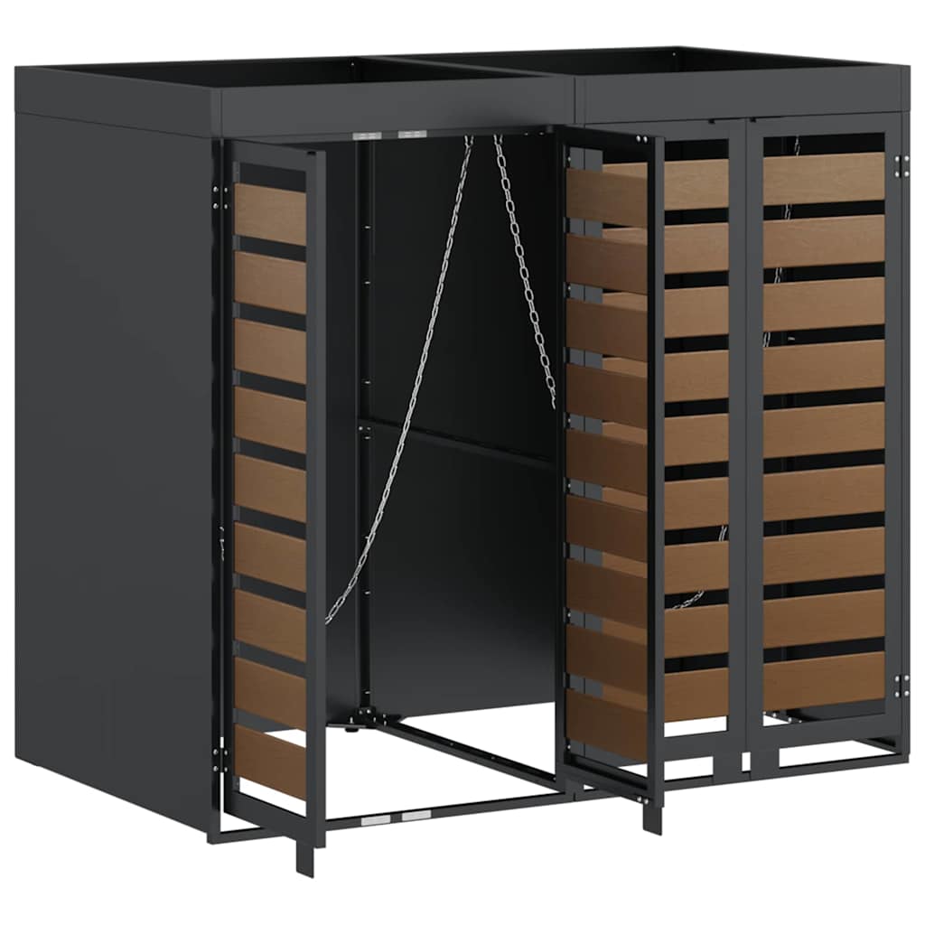 Wagenmüllbehälter für 2 Behälter Anthrazit