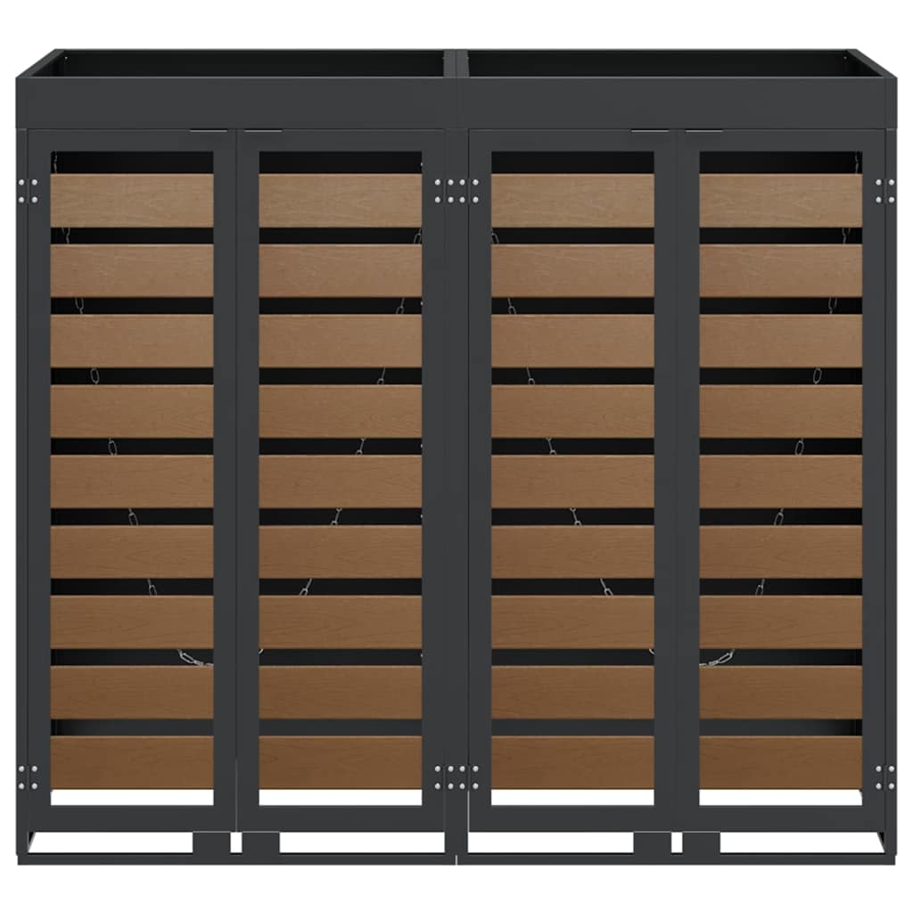 Wagenmüllbehälter für 2 Behälter Anthrazit