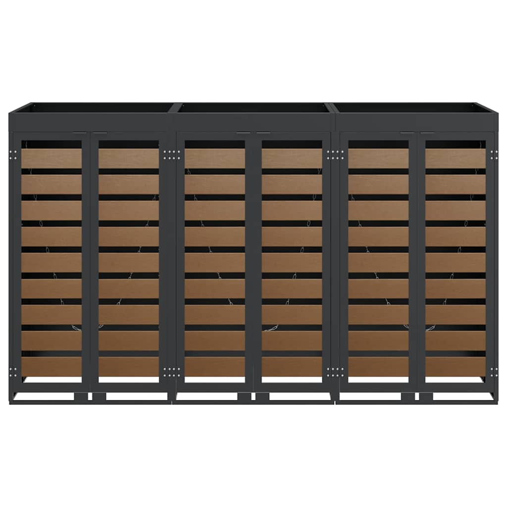 Wagenmüllbehälter für 3 Behälter Anthrazit