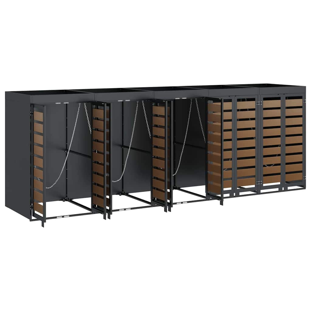 Wagenmüllbehälter für 5 Behälter Anthrazit