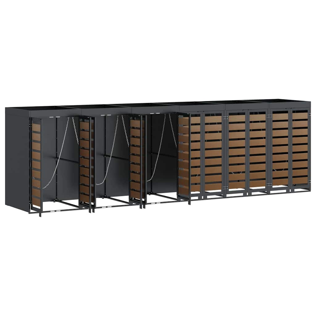 Wagenmüllbehälter für 6 Behälter Anthrazit