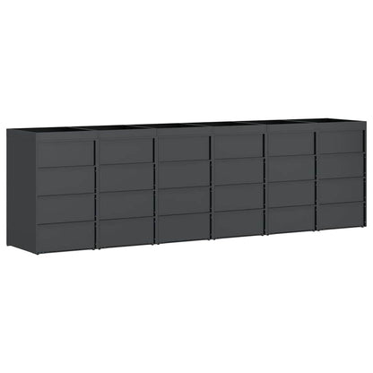 Wagenmüllbehälter für 6 Behälter Anthrazit