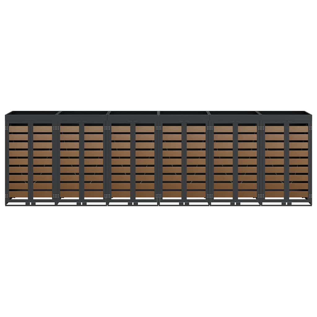 Wagenmüllbehälter für 6 Behälter Anthrazit