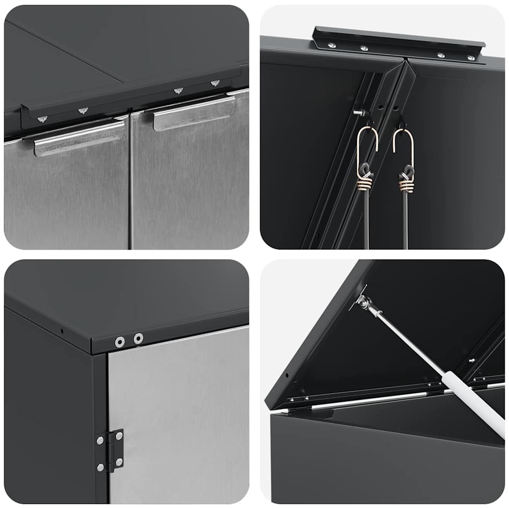 Wagenmüllbehälter für 2 Behälter Anthrazit