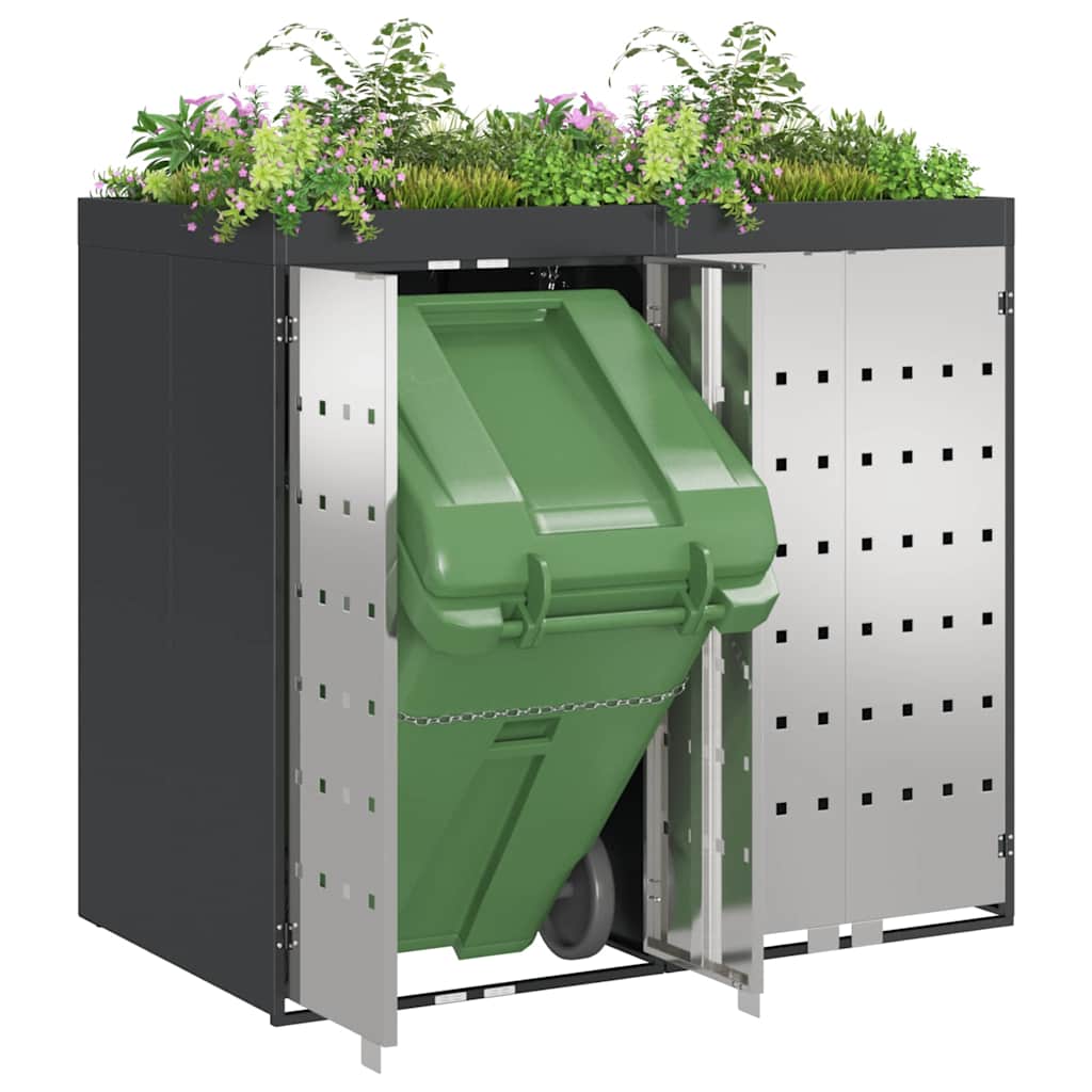 Wagenmüllbehälter für 2 Behälter Anthrazit