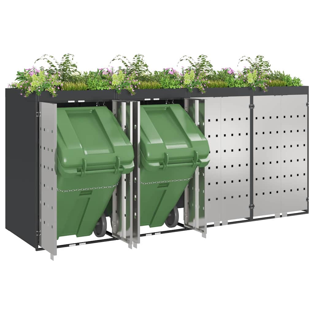 Wagenmüllbehälter für 4 Behälter Anthrazit