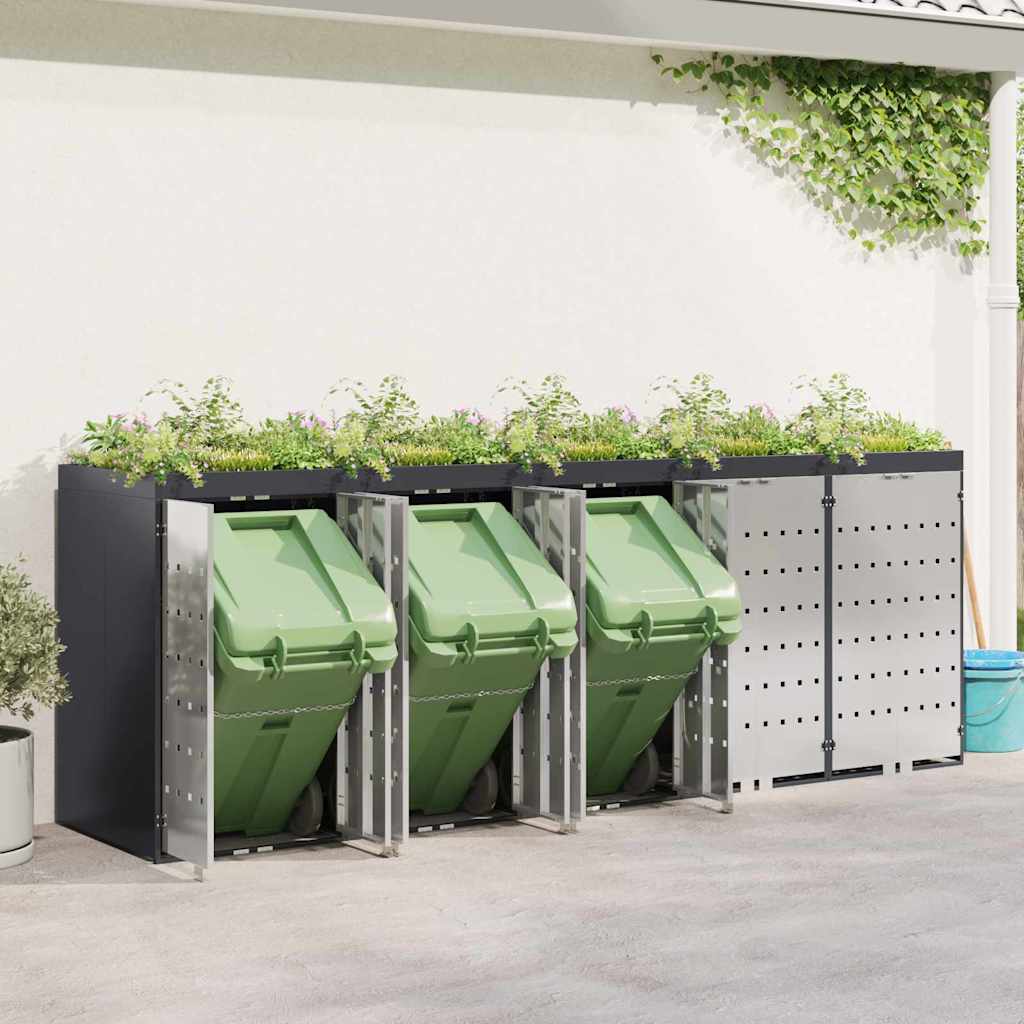 Wagenmüllbehälter für 5 Behälter Anthrazit