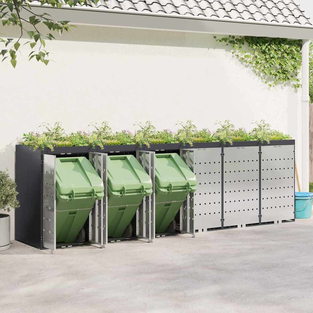 Wagenmüllbehälter für 6 Behälter Anthrazit