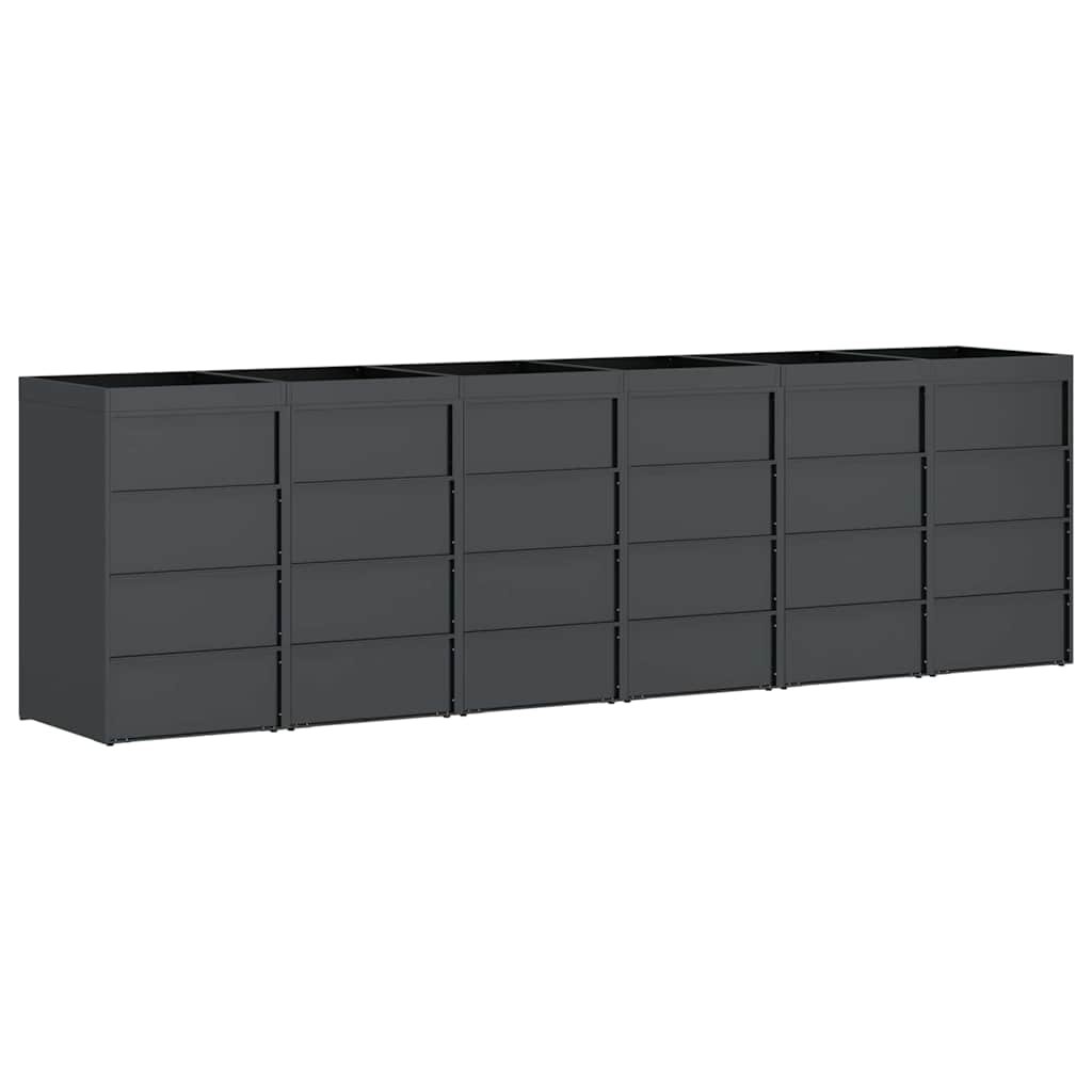 Wagenmüllbehälter für 6 Behälter Anthrazit