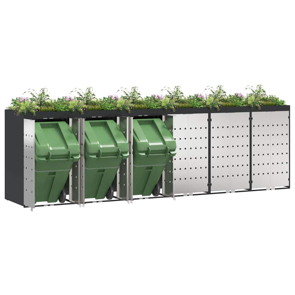 Wagenmüllbehälter für 6 Behälter Anthrazit