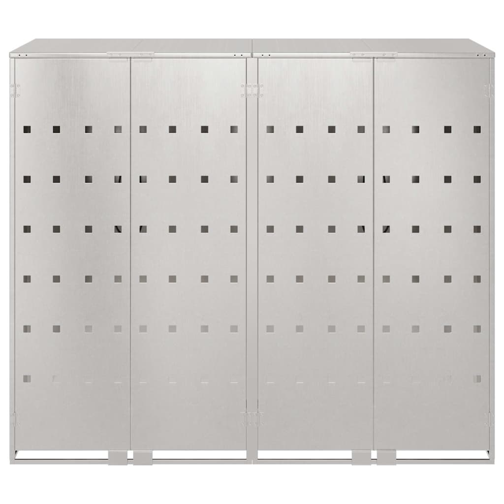 Wagenmüllbehälter für 2 Behälter Silber 136 x 77,5 x 115,5 cm