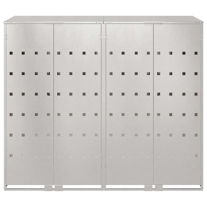 Wagenmüllbehälter für 2 Behälter Silber 136 x 77,5 x 115,5 cm