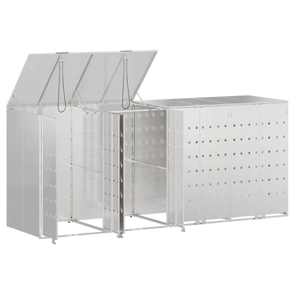 Wagenmüllbehälter für 4 Behälter Silber 272 x 77,5 x 115,5 cm