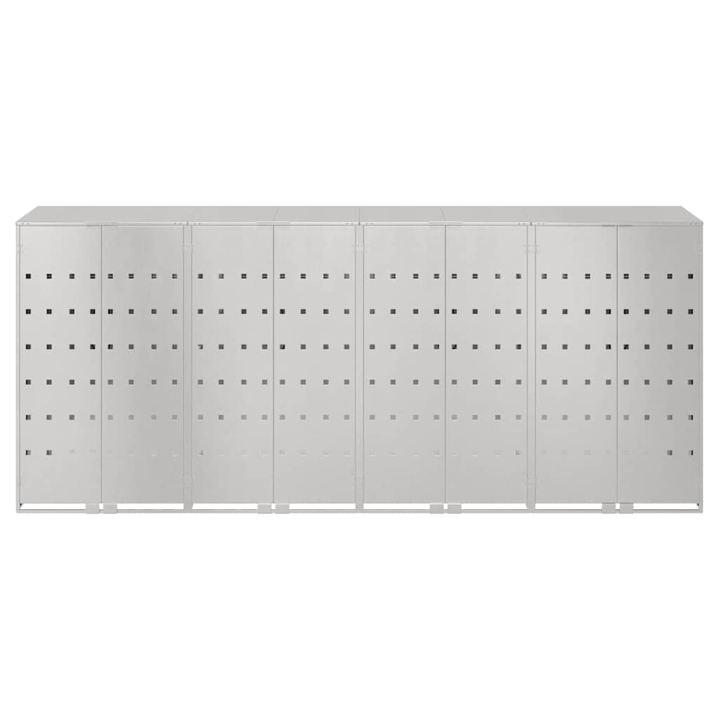 Wagenmüllbehälter für 4 Behälter Silber 272 x 77,5 x 115,5 cm