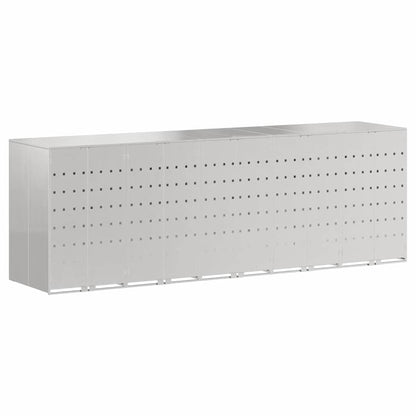 Wagenmüllbehälter für 5 Behälter Silber 340 x 77,5 x 115,5 cm