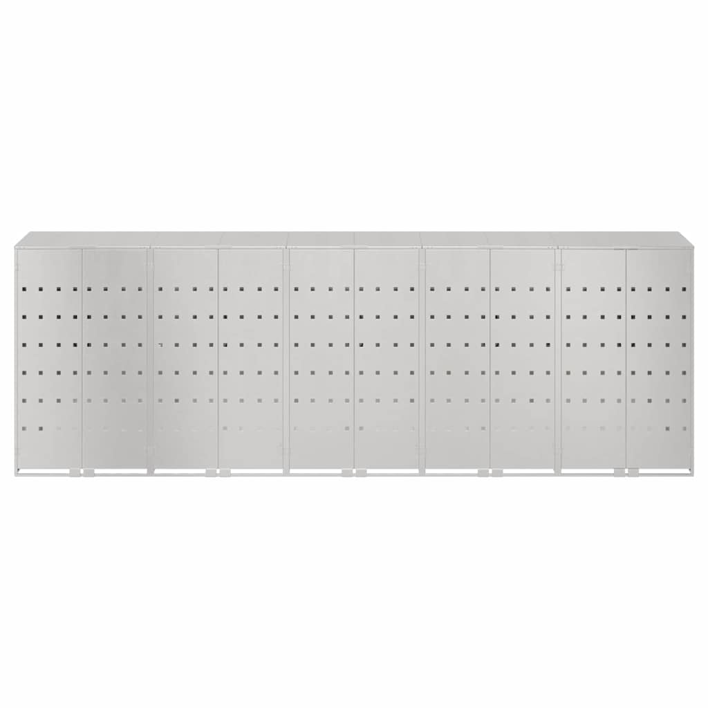 Wagenmüllbehälter für 5 Behälter Silber 340 x 77,5 x 115,5 cm