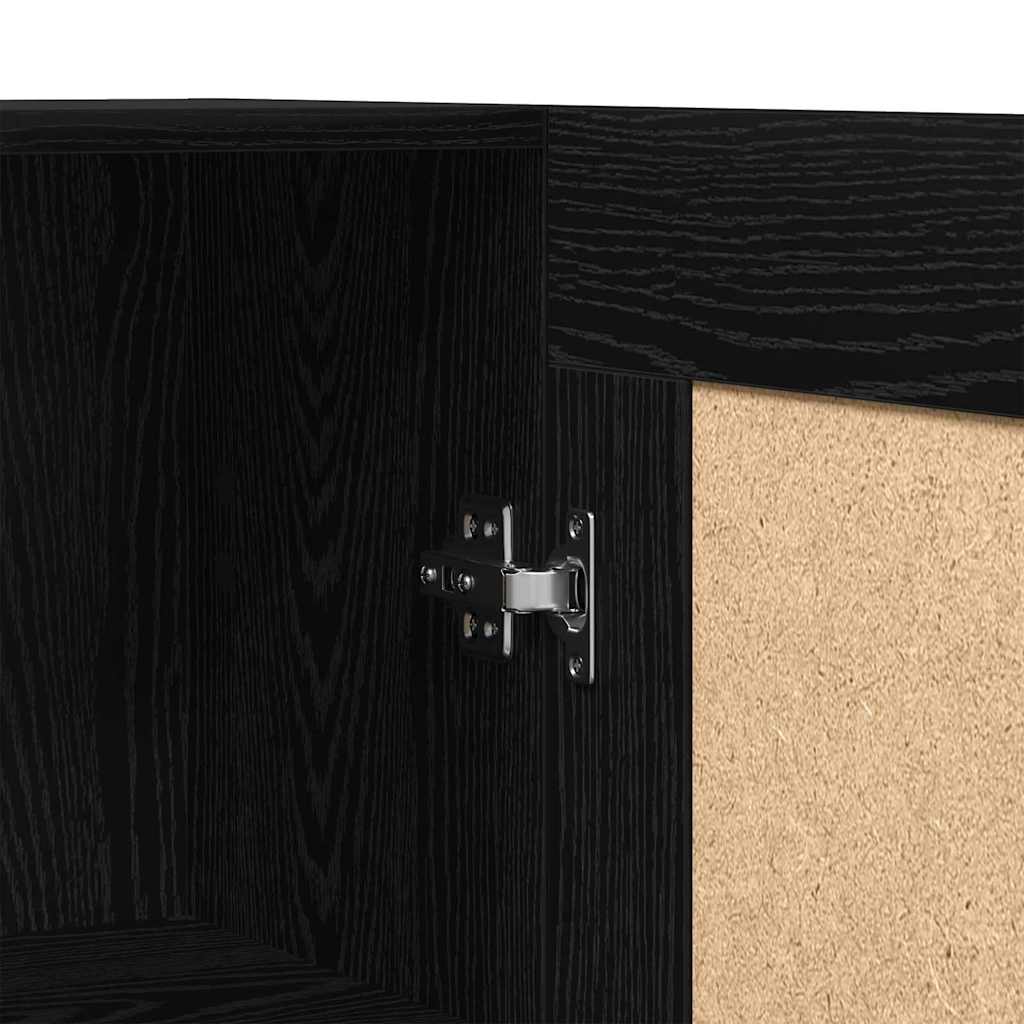 Bücherregal Schwarz Eichen-Optik 82,5 x 30,5 x 185 cm