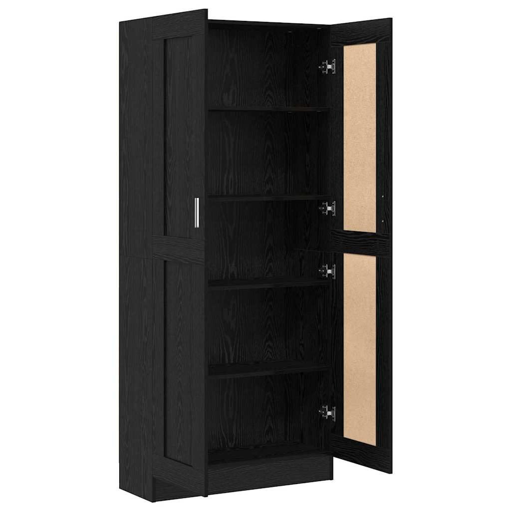 Bücherregal Schwarz Eichen-Optik 82,5 x 30,5 x 185 cm