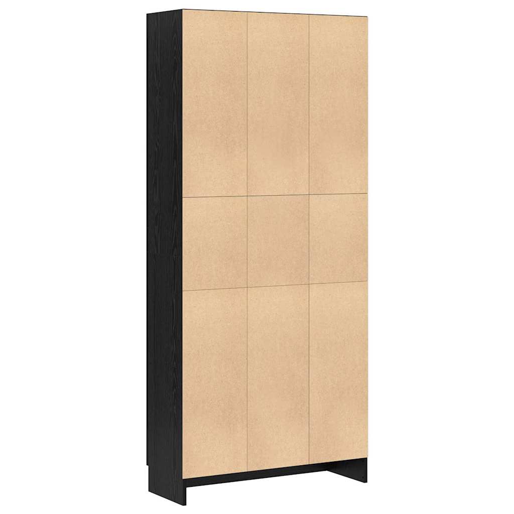 Bücherregal Schwarz Eichen-Optik 82,5 x 30,5 x 185 cm