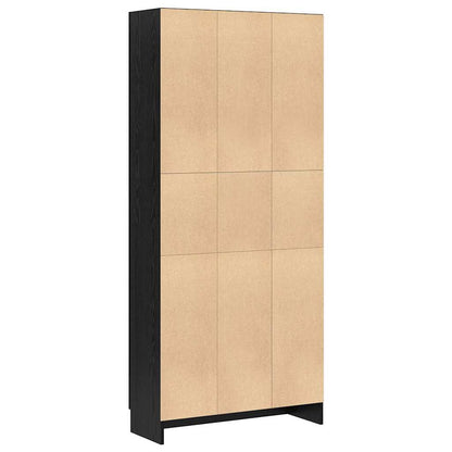 Bücherregal Schwarz Eichen-Optik 82,5 x 30,5 x 185 cm