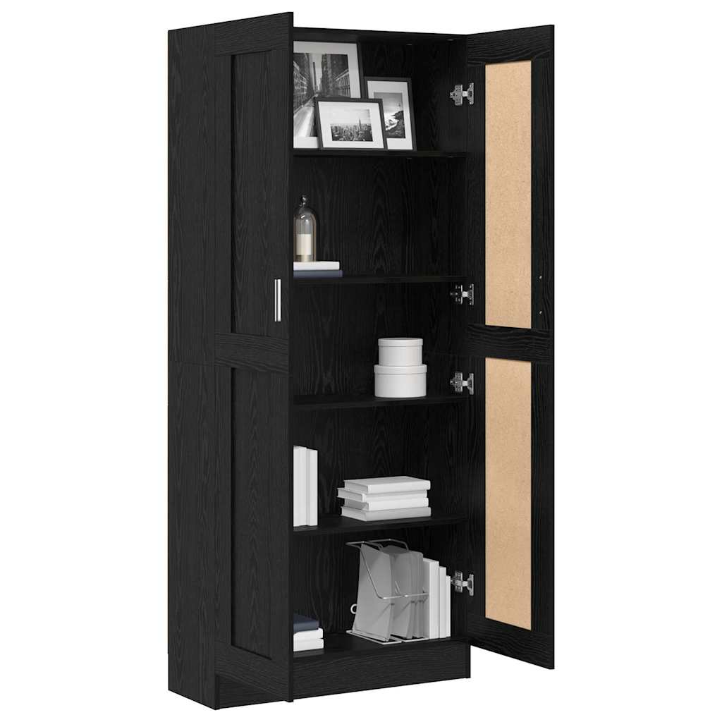 Bücherregal Schwarz Eichen-Optik 82,5 x 30,5 x 185 cm