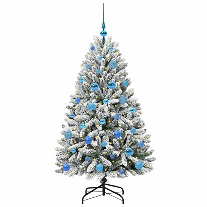 Künstlicher Weihnachtsbaum Grün und Weiß 150 cm PVC und Metall