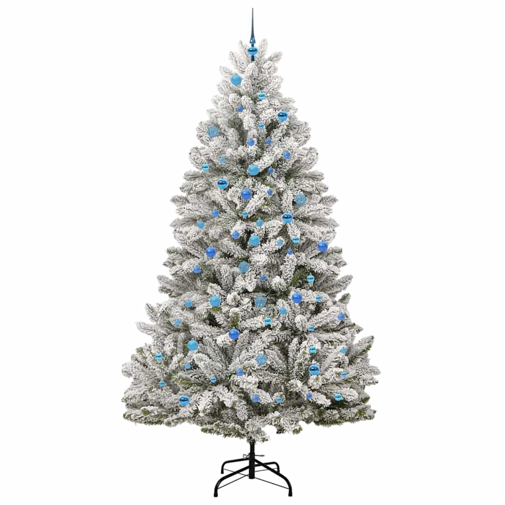 Künstlicher Weihnachtsbaum Grün und Weiß 240 cm PVC und Metall
