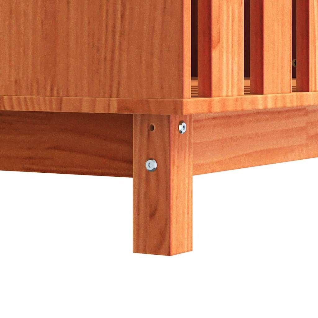 Hundehütte Wachsbraun 100 x 70 x 70 cm Massives Kiefernholz