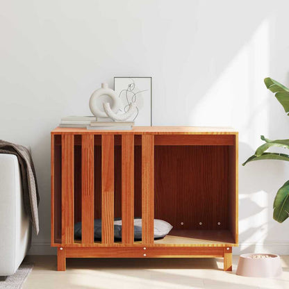 Hundehütte Wachsbraun 100 x 70 x 70 cm Massives Kiefernholz