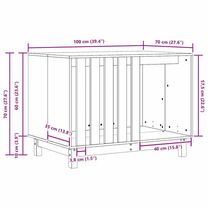 Hundehütte Wachsbraun 100 x 70 x 70 cm Massives Kiefernholz