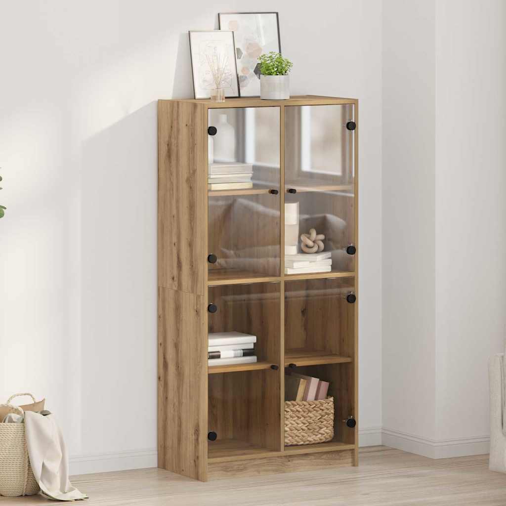 Highboard Artisan-Eiche 68 x 37 x 142 cm Holzwerkstoff