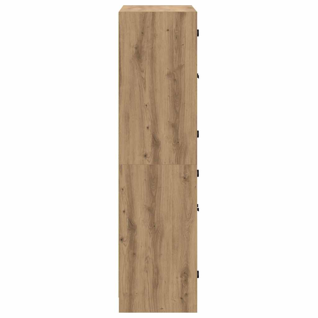 Highboard Artisan-Eiche 68 x 37 x 142 cm Holzwerkstoff