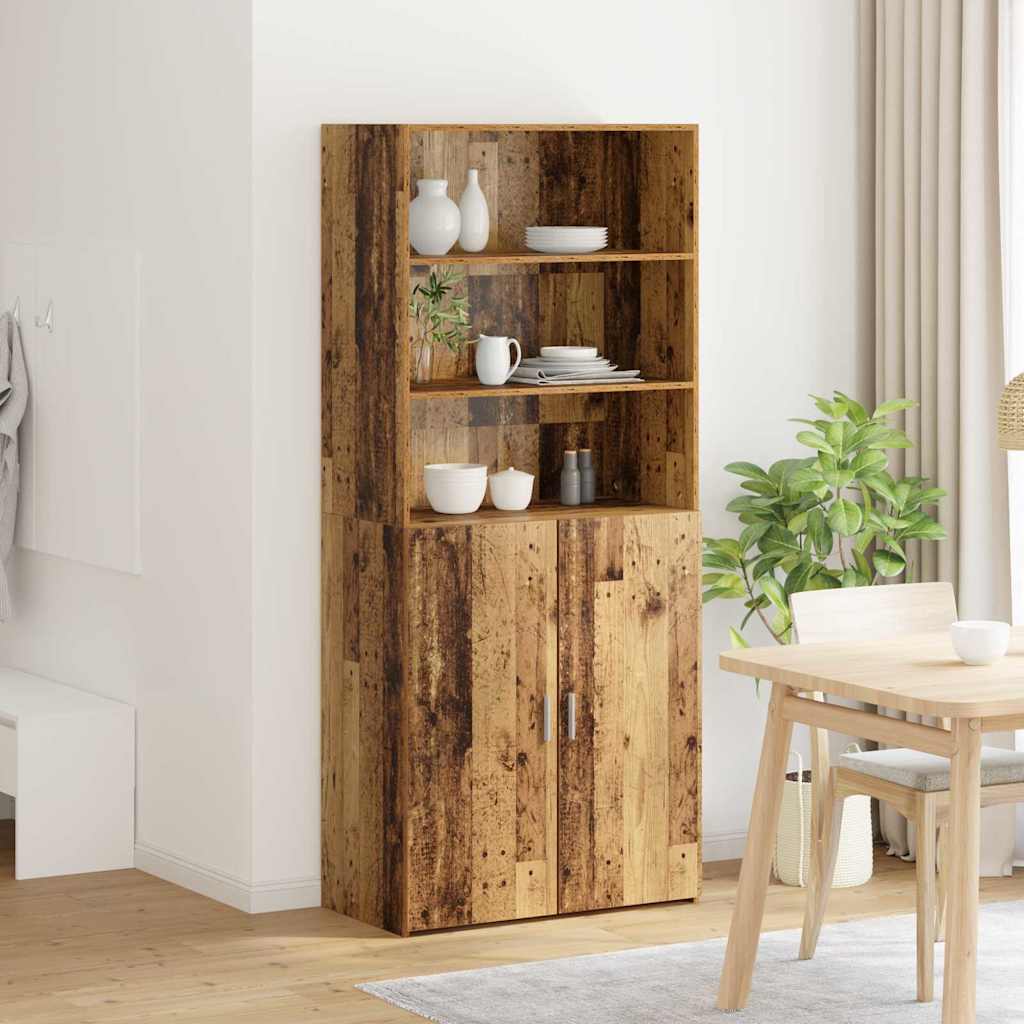 Highboard Altholz 80 x 42,5 x 185 cm Holzwerkstoff