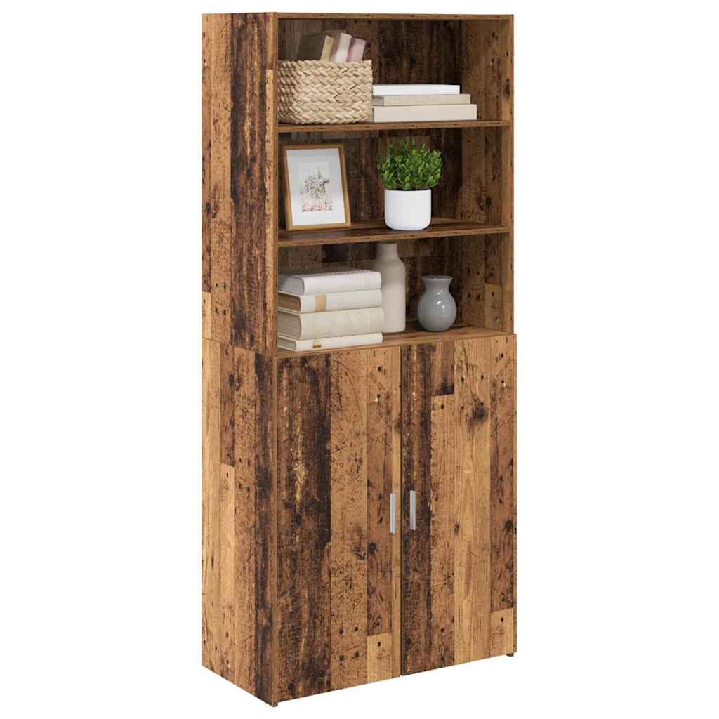 Highboard Altholz 80 x 42,5 x 185 cm Holzwerkstoff