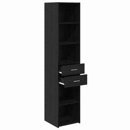 Highboard Schwarz Eichen-Optik 40 x 42,5 x 185 cm Holzwerkstoff