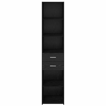 Highboard Schwarz Eichen-Optik 40 x 42,5 x 185 cm Holzwerkstoff