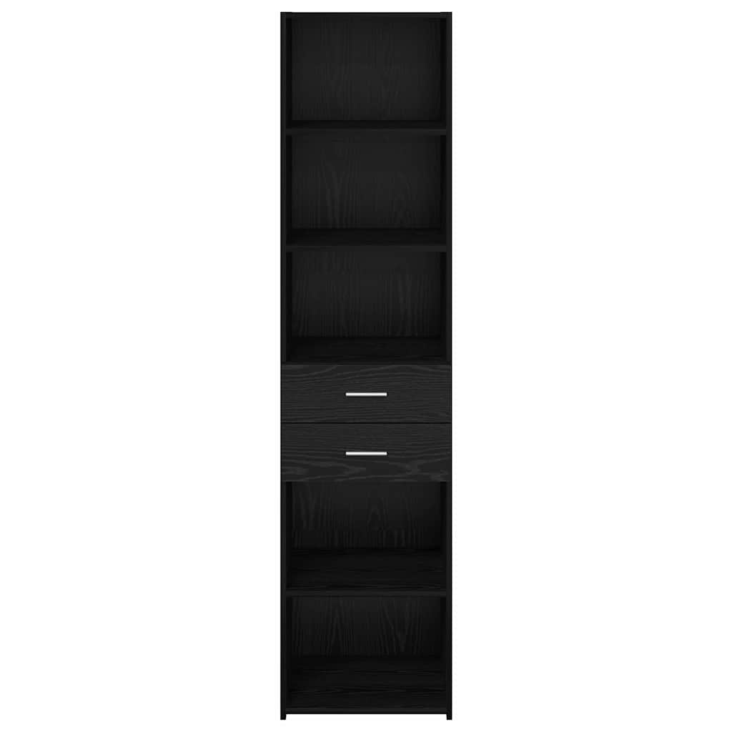 Highboard Schwarz Eichen-Optik 45 x 42,5 x 185 cm Holzwerkstoff