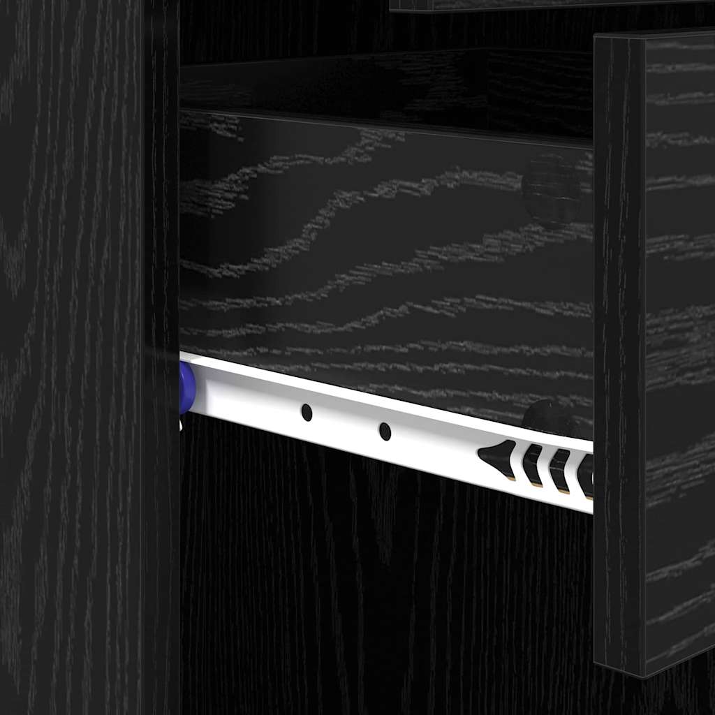 Highboard Schwarz Eichen-Optik 50 x 42,5 x 185 cm Holzwerkstoff